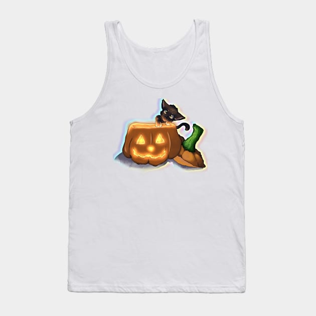 Jack o cat Tank Top by Minx Haven